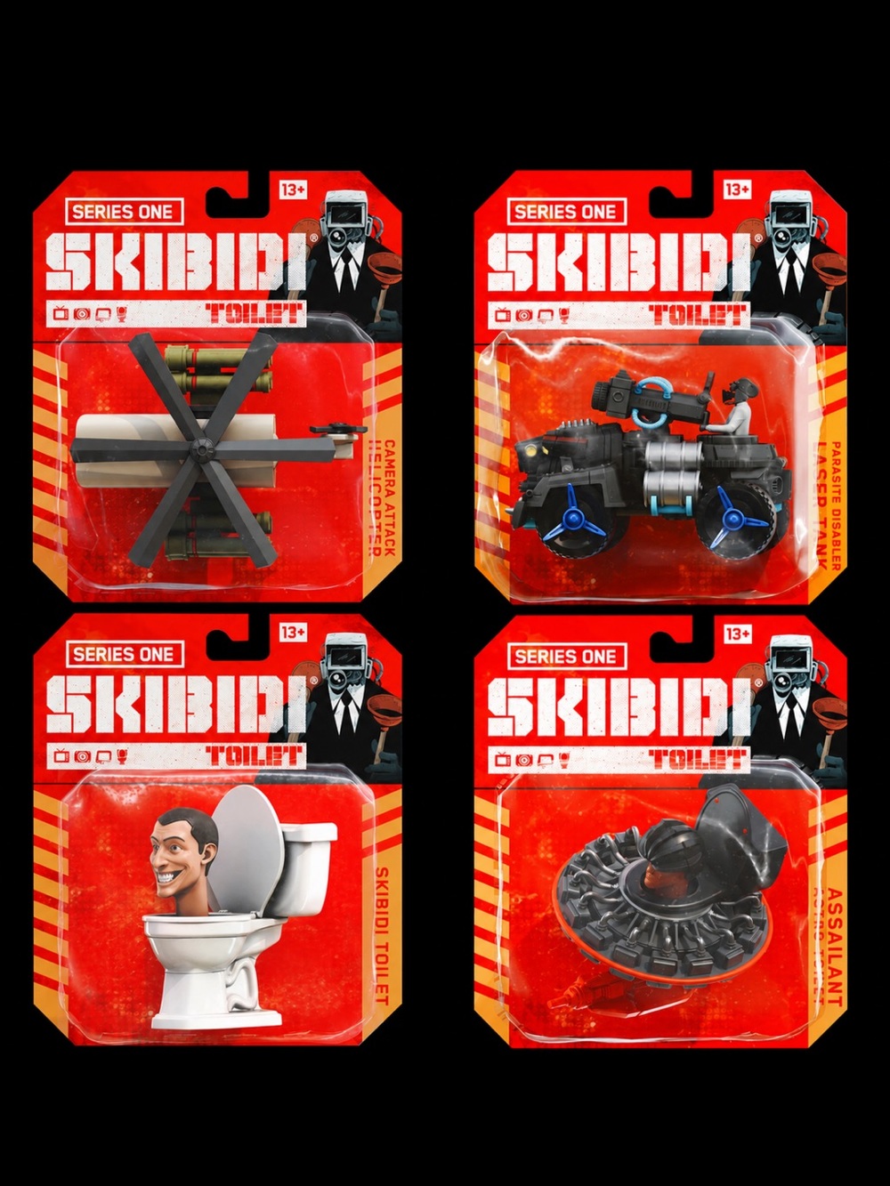¡¡ALL 4!! •SKIBIDI TOILET• Series One 1:64 Diecast Action Figures COMPLETE SET!